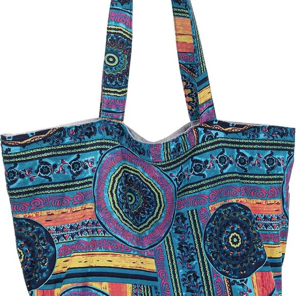 Women Canvas Tote Bag Large Capacity Bohemian Shoulder Handbag - Picture 2 of 9